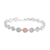 1.33ct 14k Two-tone Rose Gold Diamond Pave Circle Bracelet